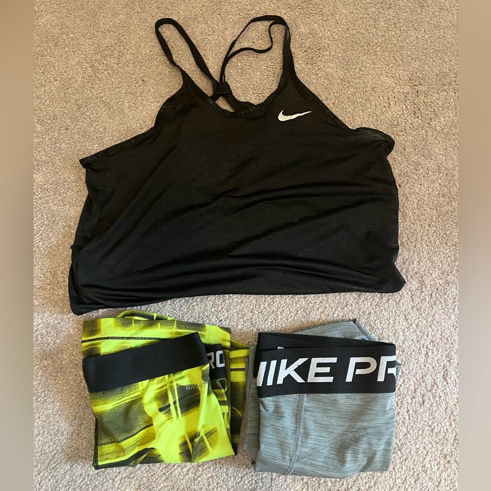 Bundle of Nike pros and Nike Tank